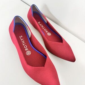 Red pointed toe Rothy’s women’s 9